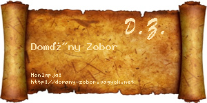 Domány Zobor névjegykártya